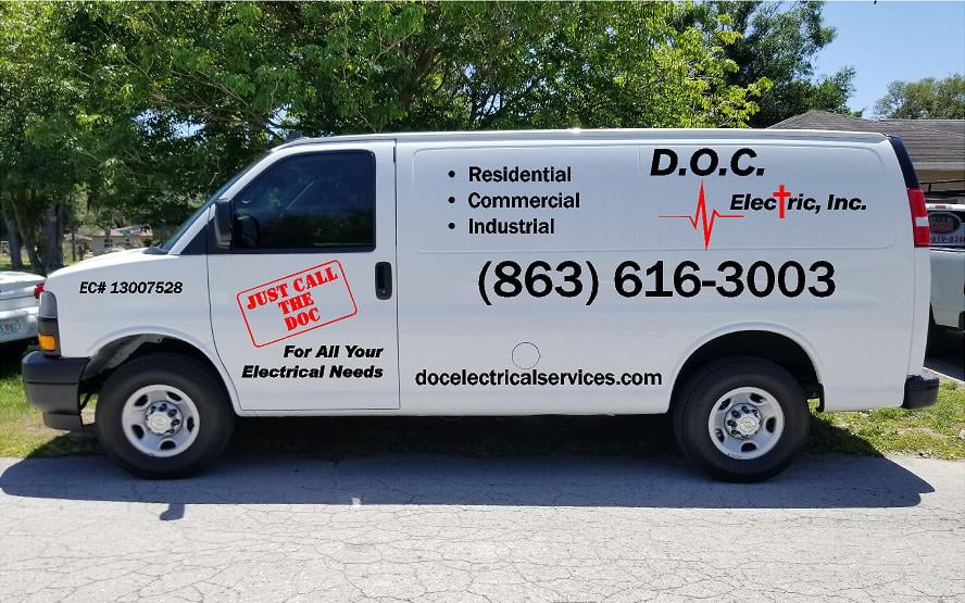 home-service-van D.O.C. Electric Mulberry Electrician offering electrical repair services
